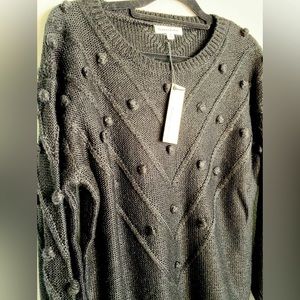 NWT | Newbury Kustom | Black Puff Ball Sweater